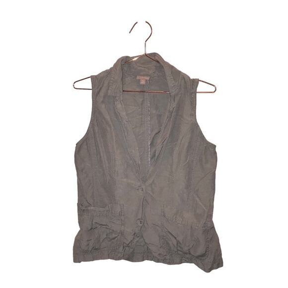 J. Jill silk linen blend utility vest size small petite - Picture 1 of 4